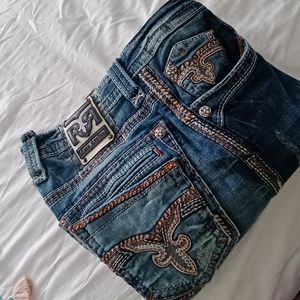 Men Rock Revival Jeans #32x34 slim straight